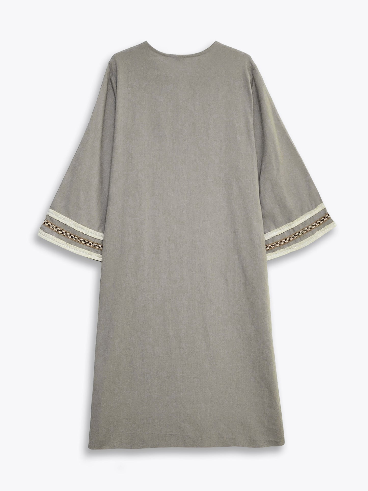 English Grey Embellished Cotton Kurta Set