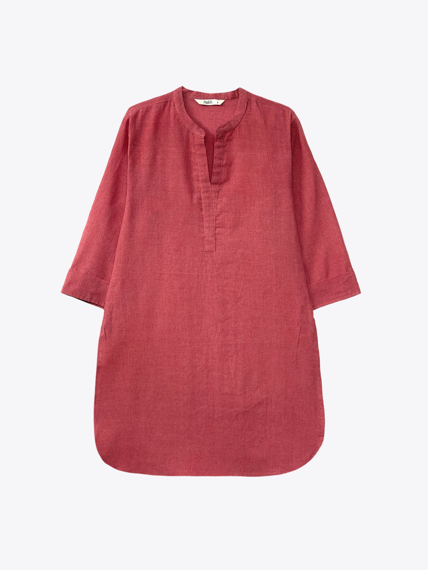 Mandarin Collar Mid-Length Kurta Set – Rose