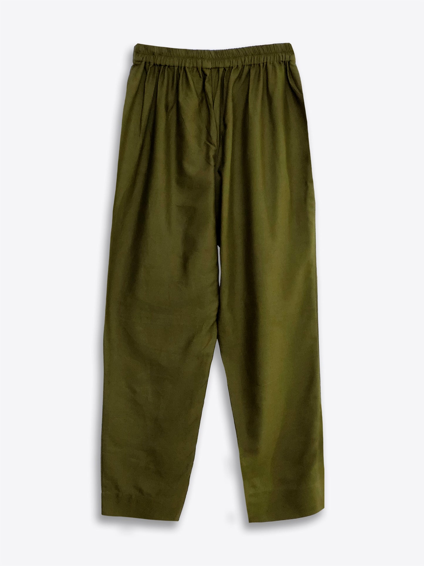 Olive Green Embellished Cotton Straight Kurta Set