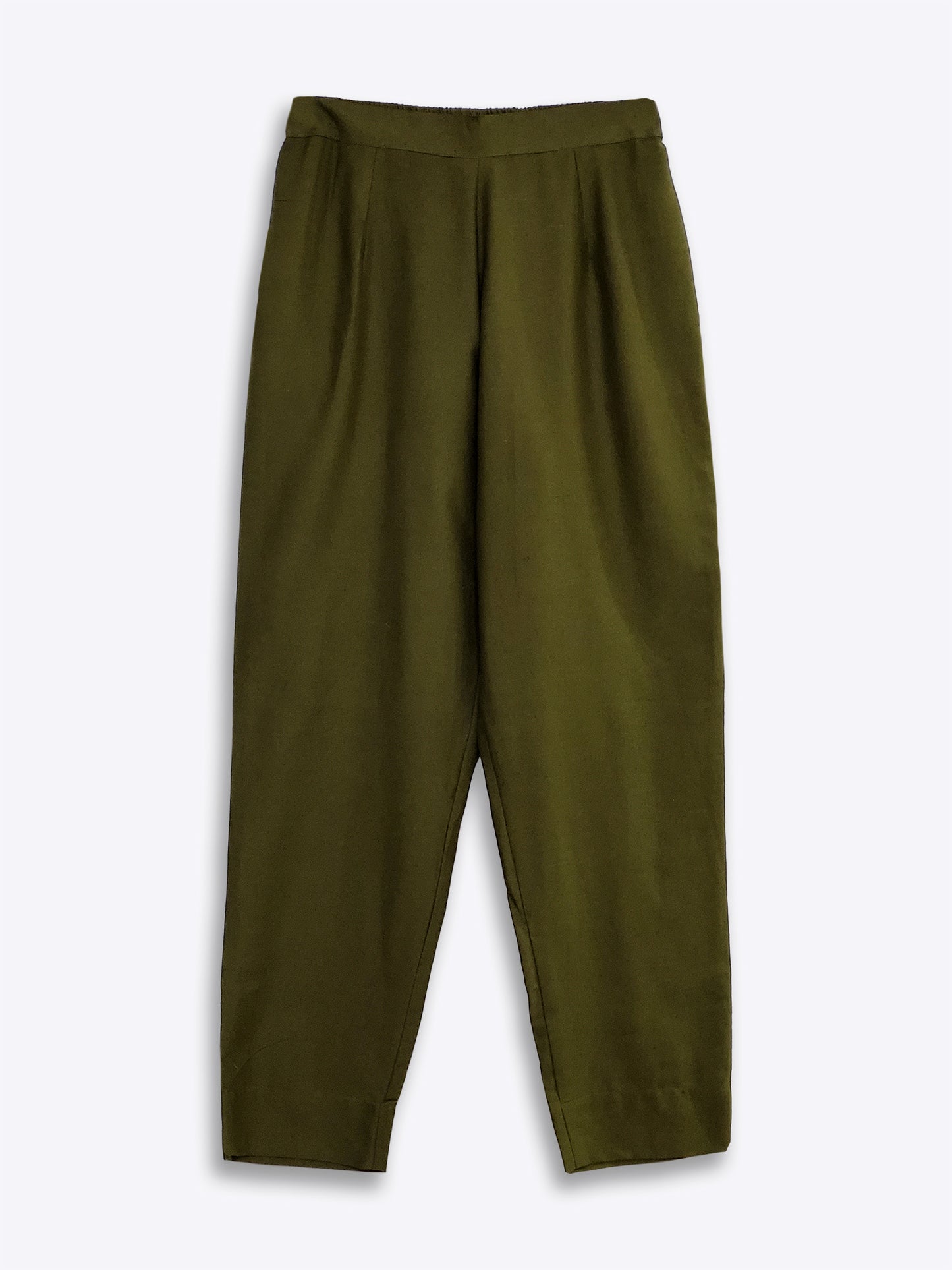 Olive Green Embellished Cotton Straight Kurta Set