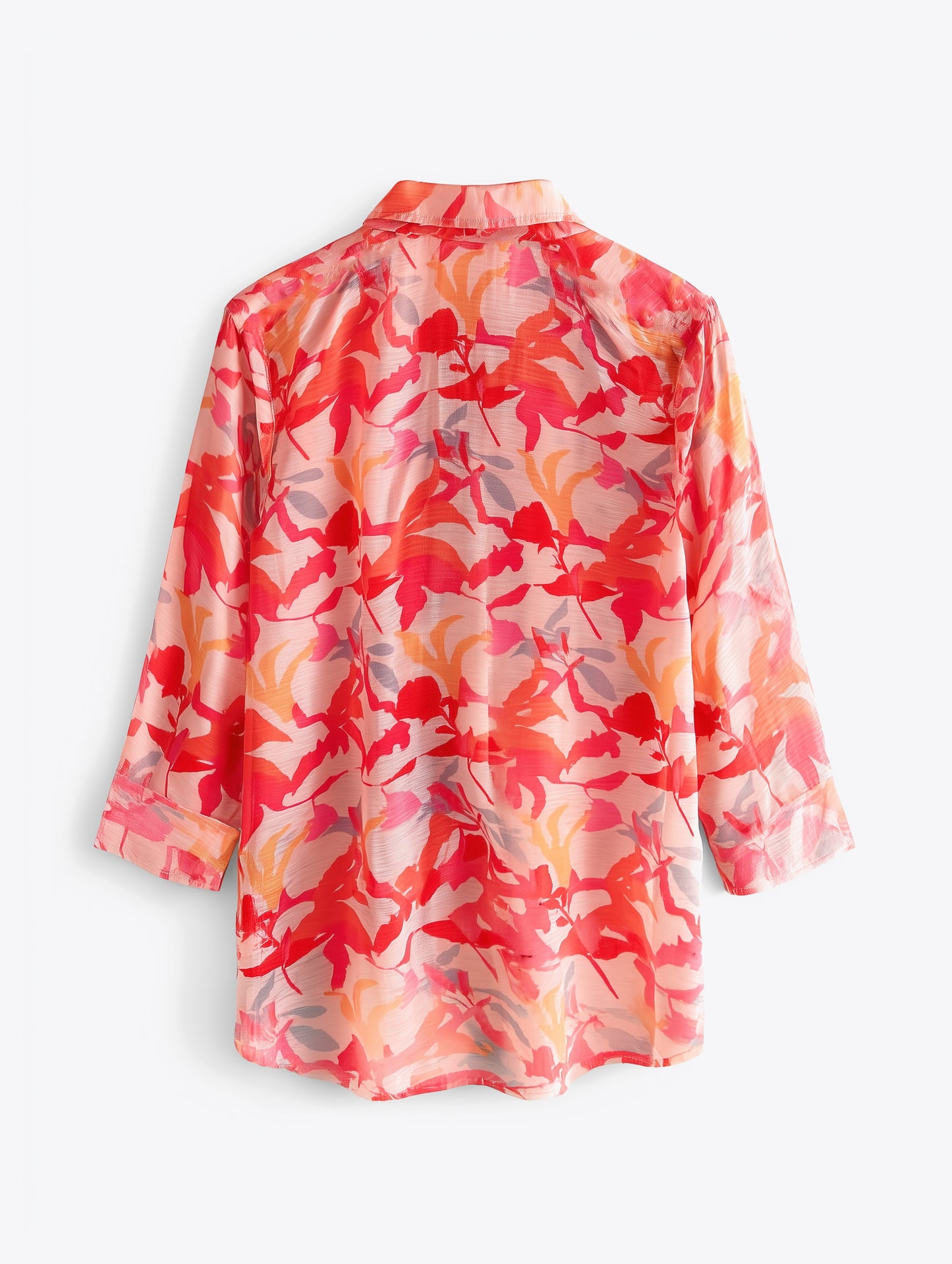 Printed Coral Chanderi Shirt