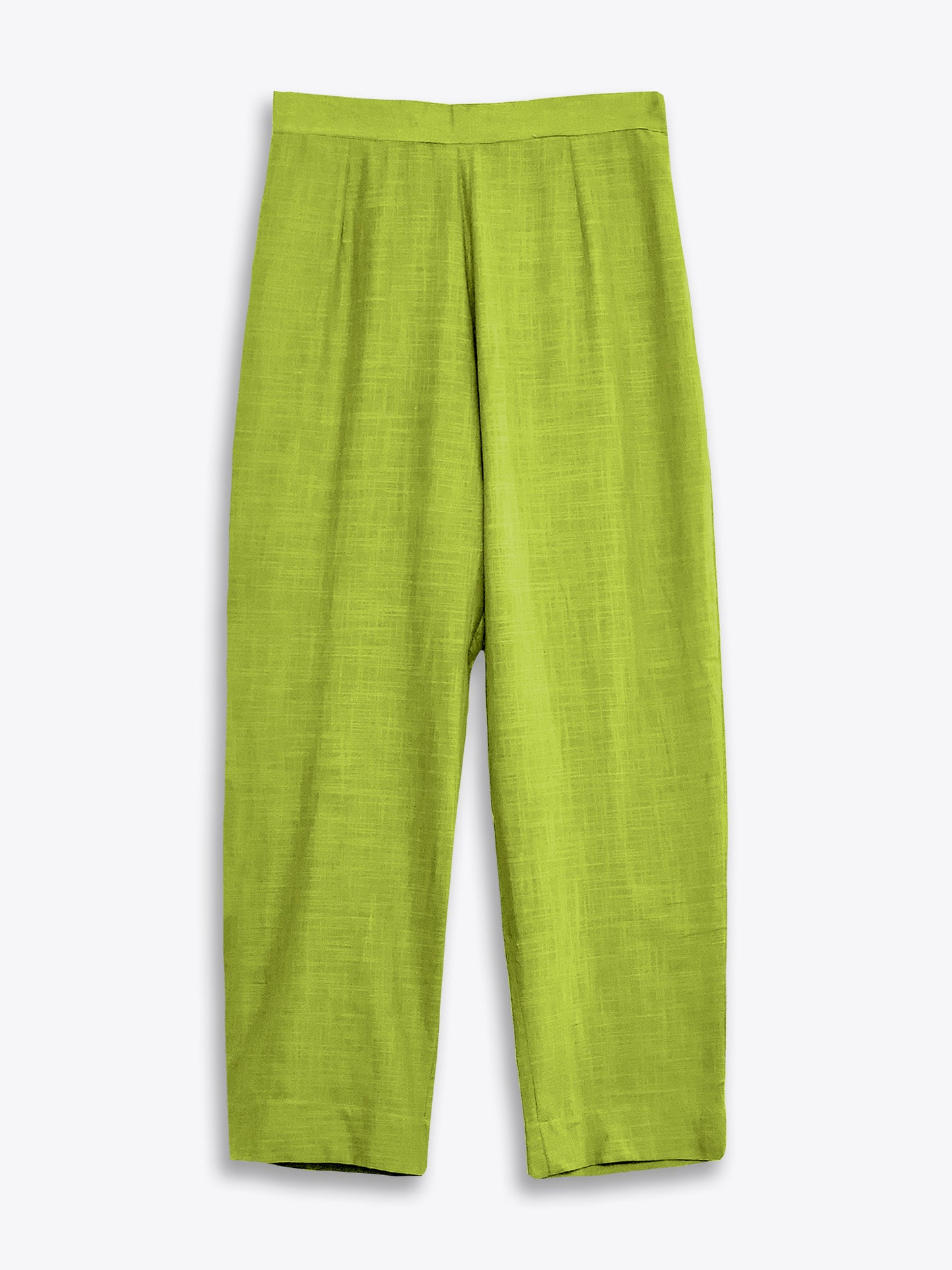 Lime Green Pearl Work V-Neck Cotton Kurta Set