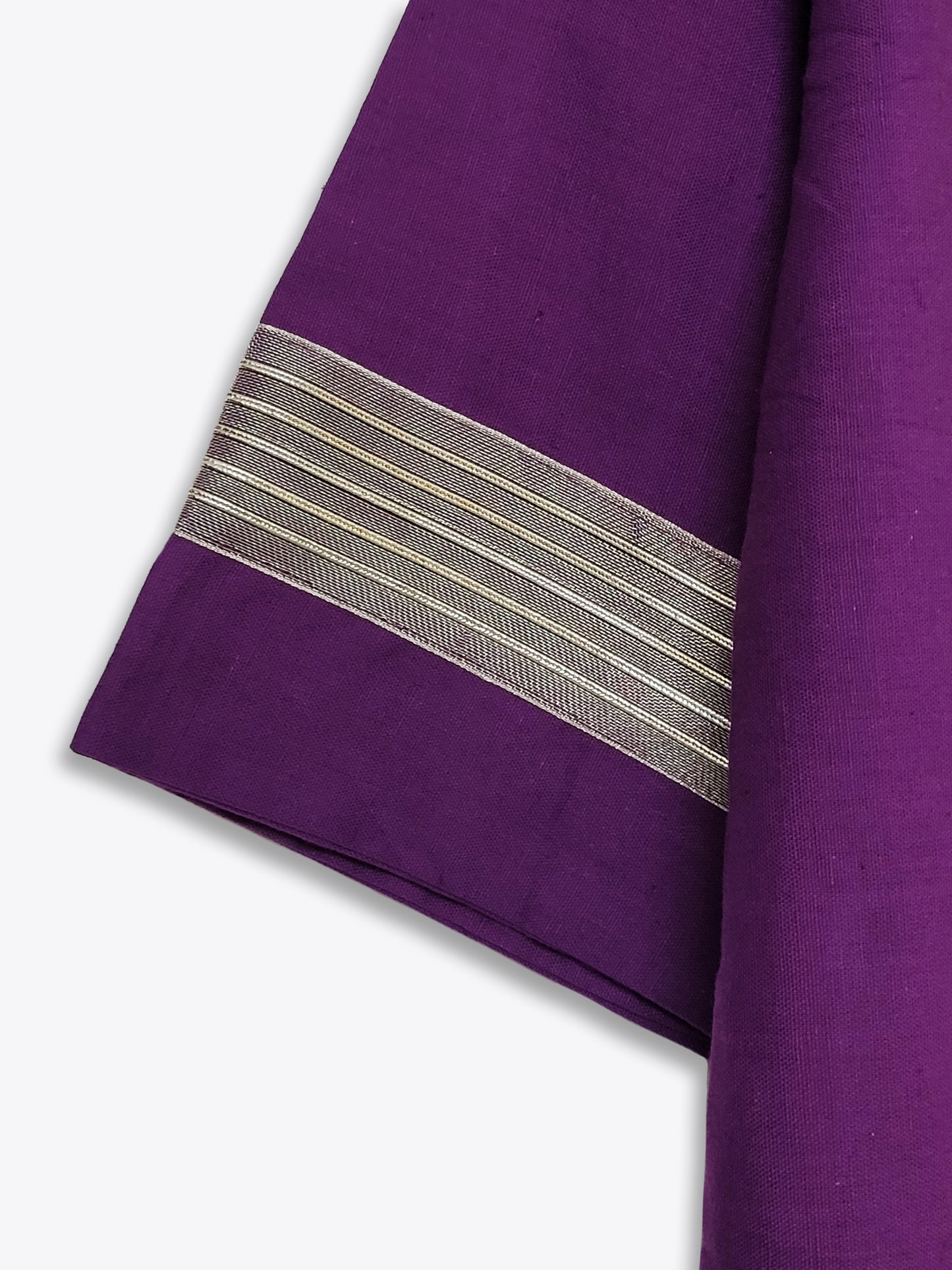 Purple Embellished Cotton Straight Kurta Set