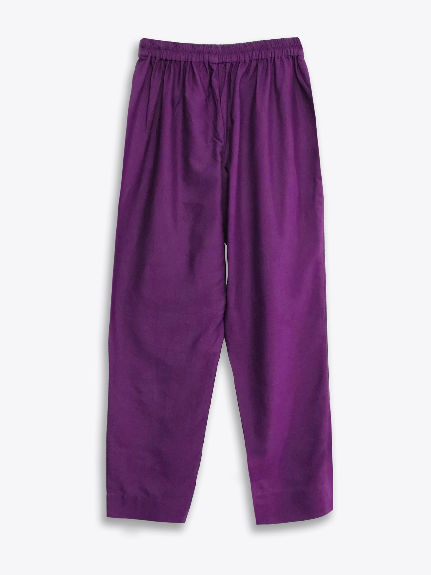 Purple Embellished Cotton Straight Kurta Set