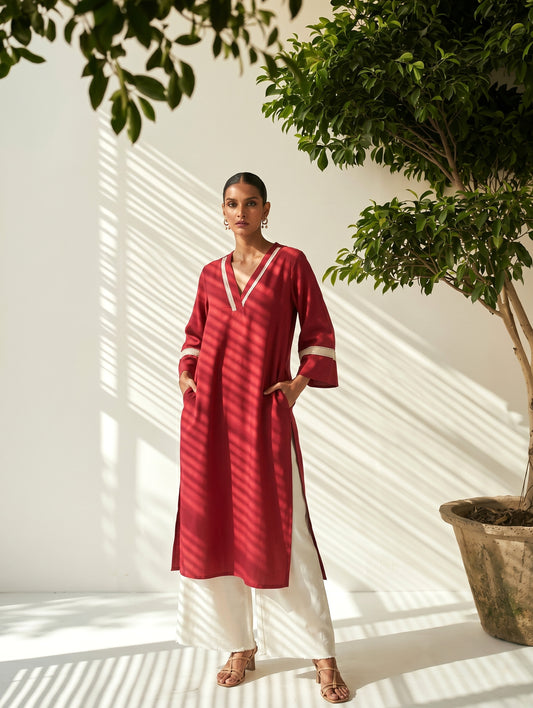 RANGREZ - Crimson Kurta Set