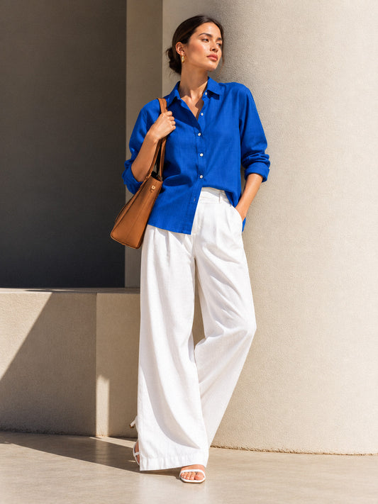 Royal Blue Cotton Shirt