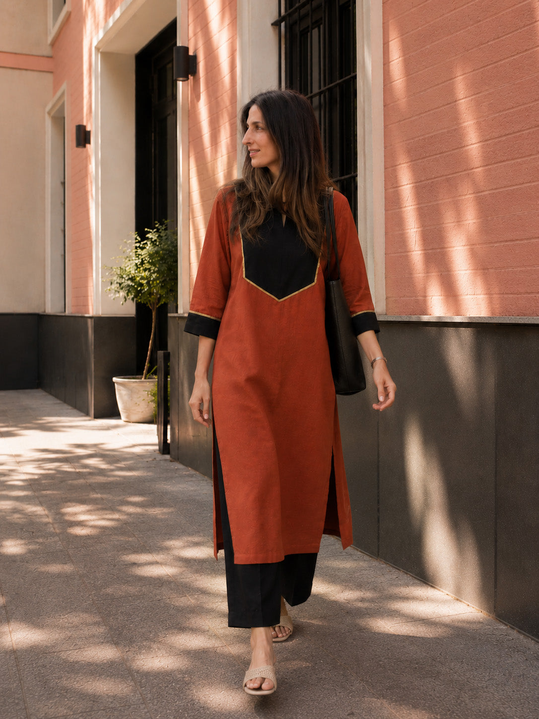 Rust Noir Kurta Set