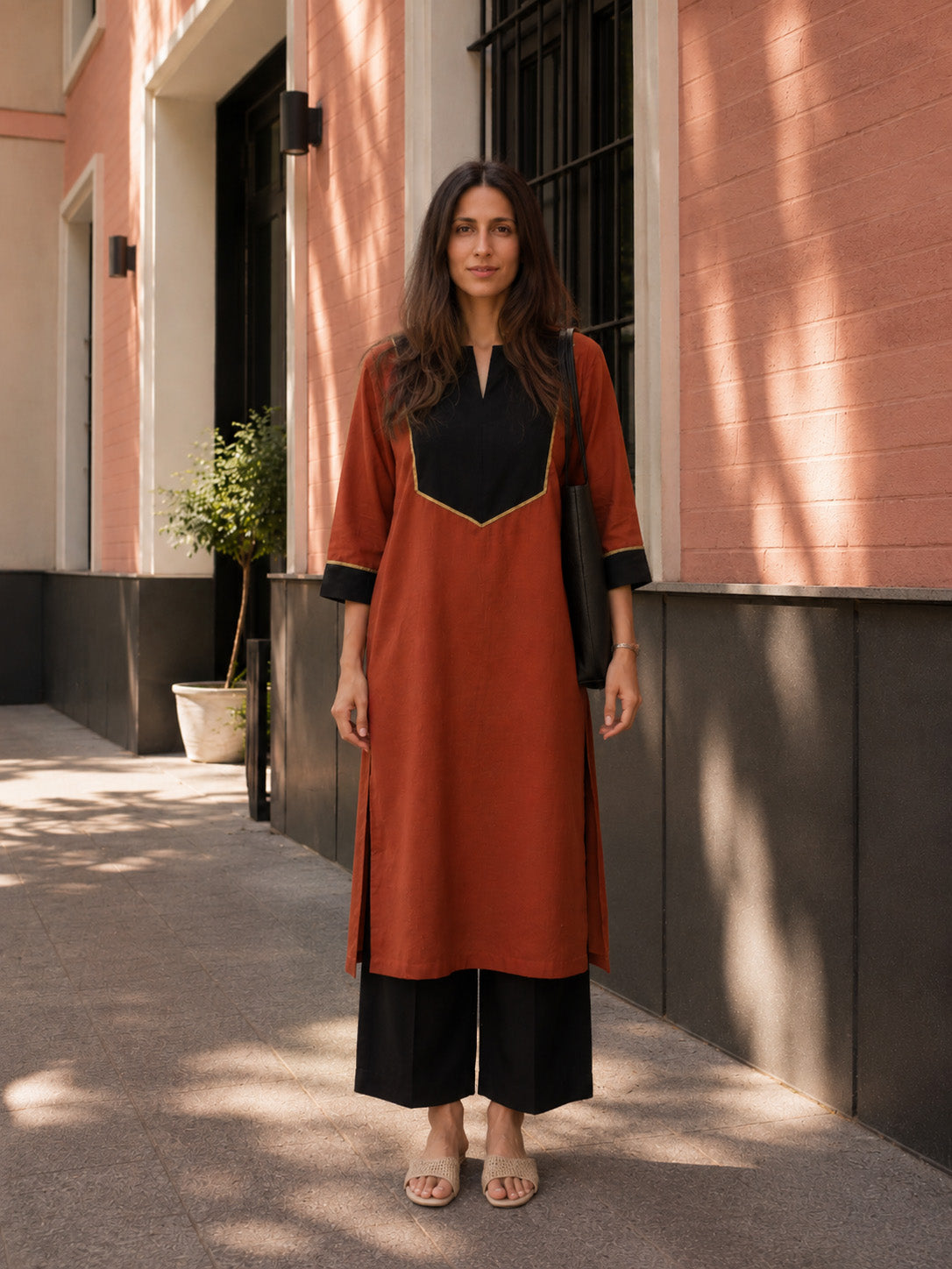Rust Noir Kurta Set