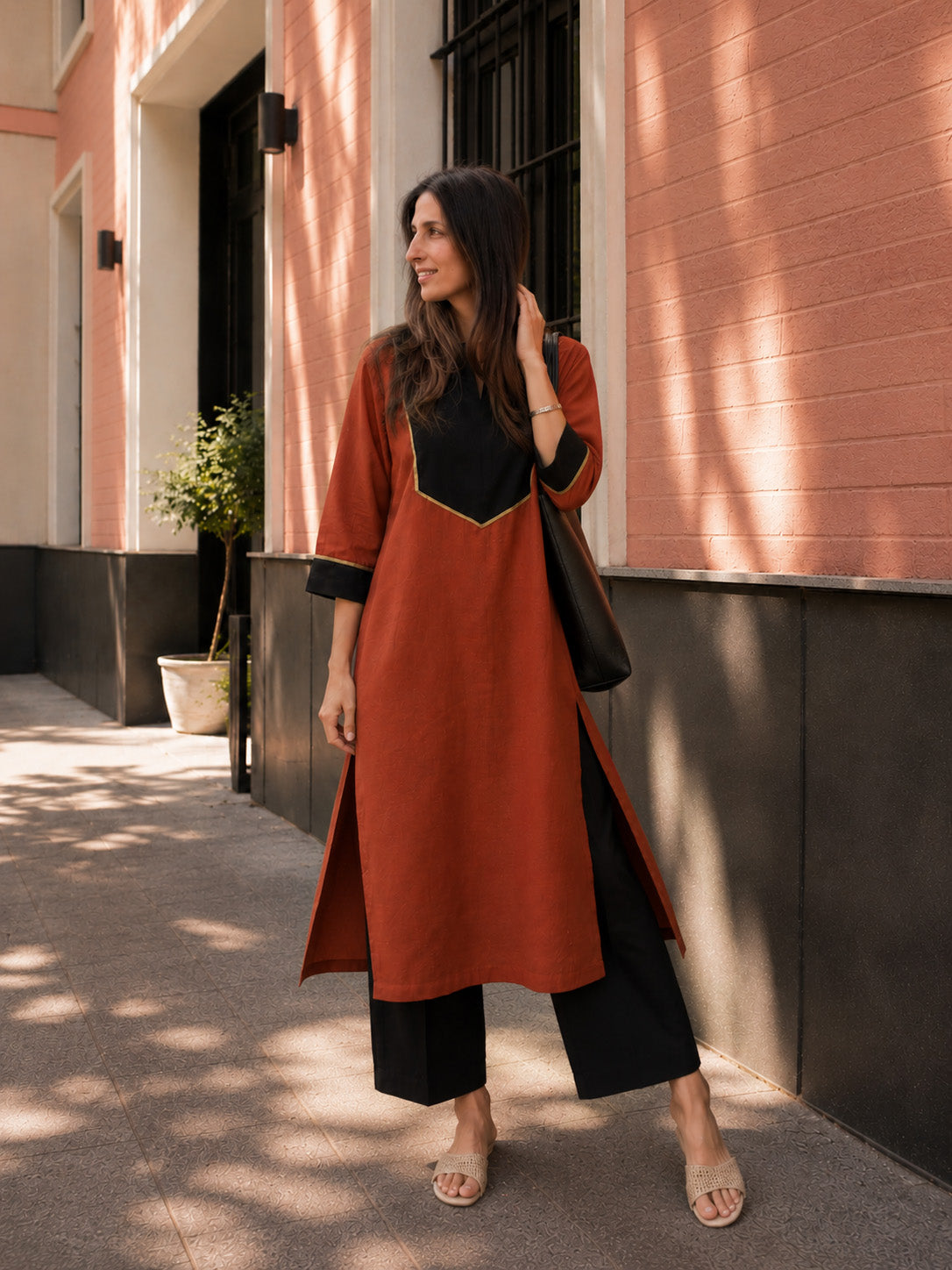 Rust Noir Kurta Set