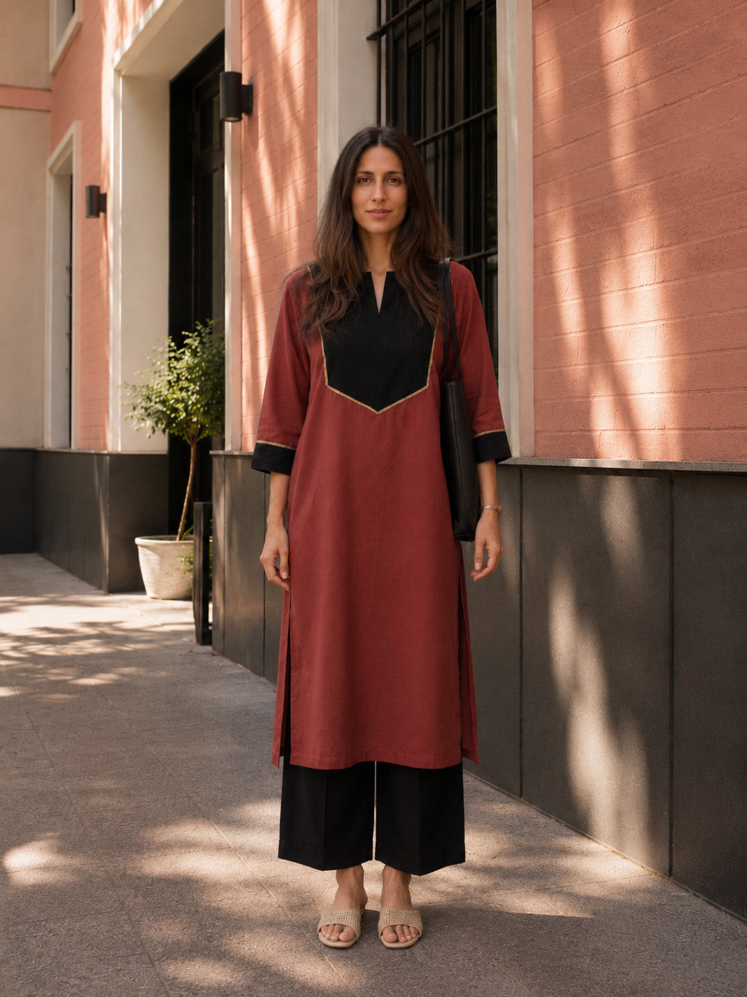 Rust Noir Kurta Set