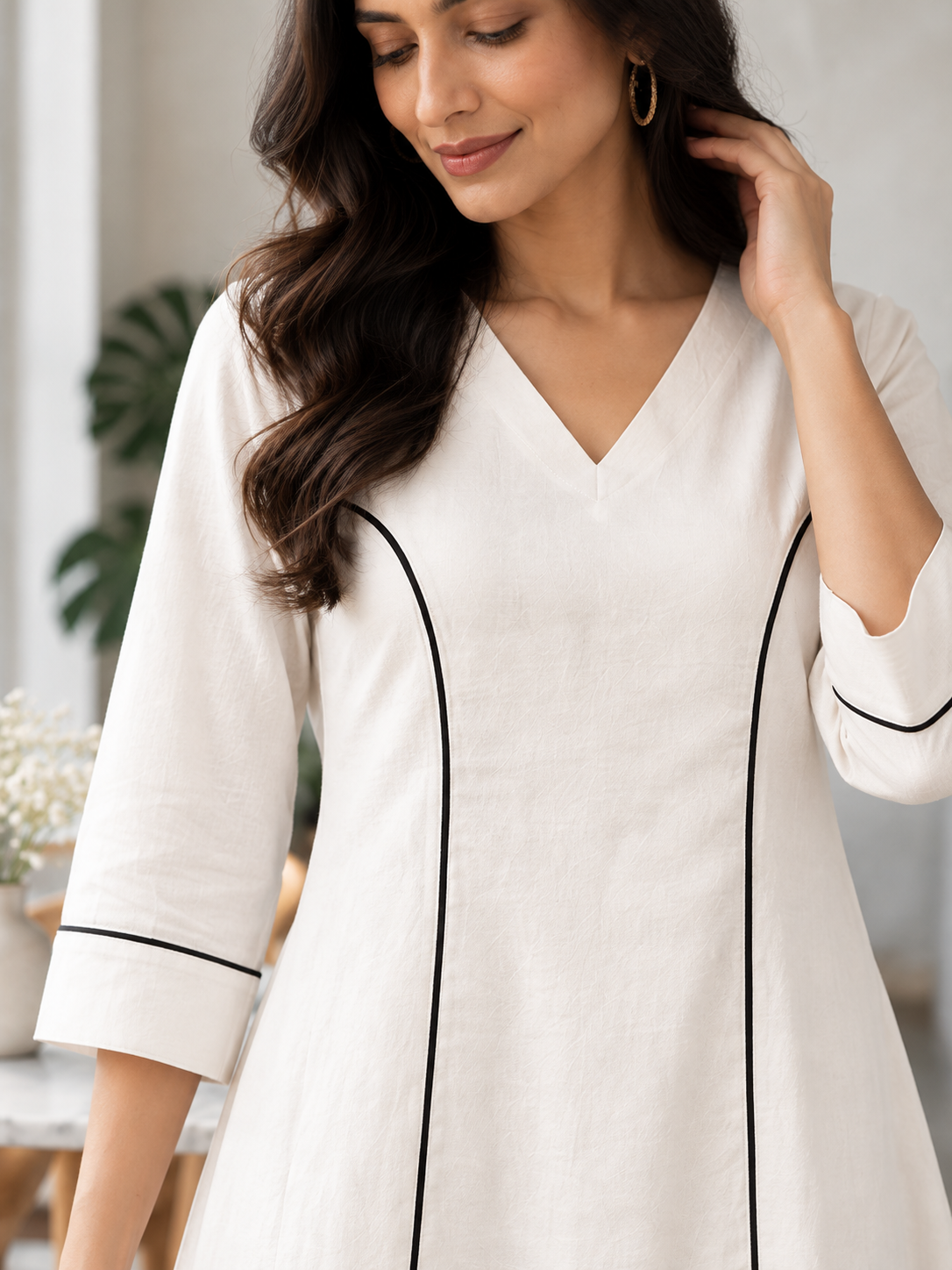 SAAF – White A Line Kurta Set