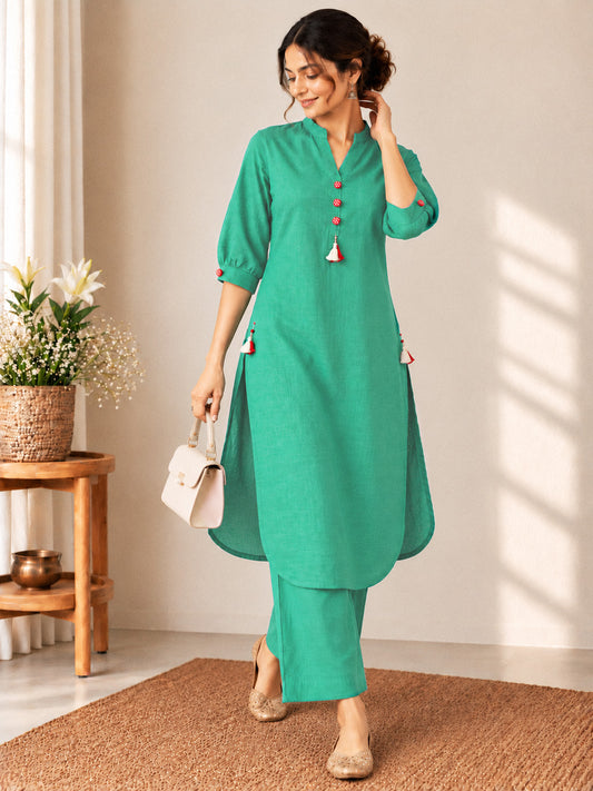 MOR - Teal Green Kurta Set