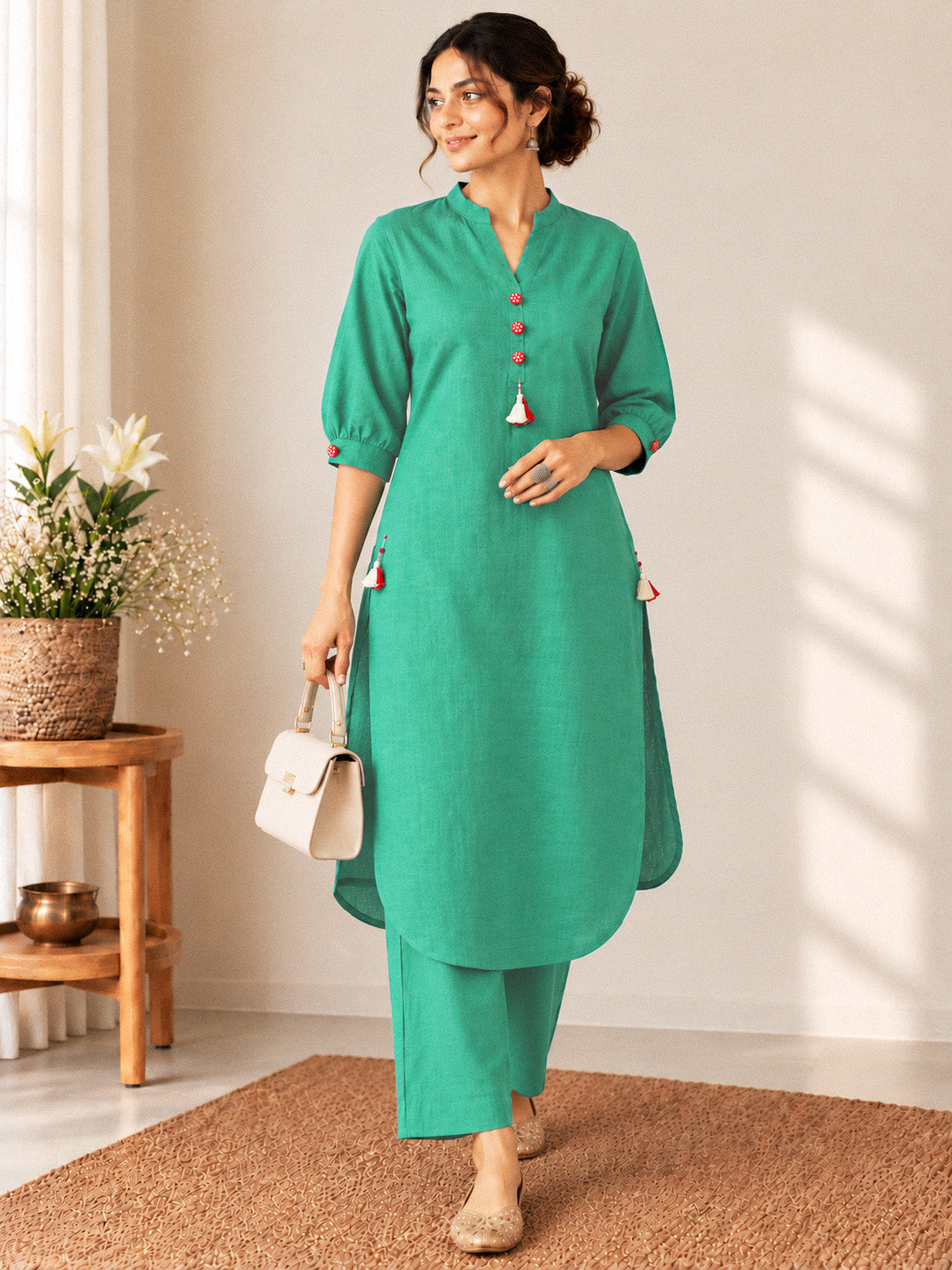 MOR - Teal Green Kurta Set
