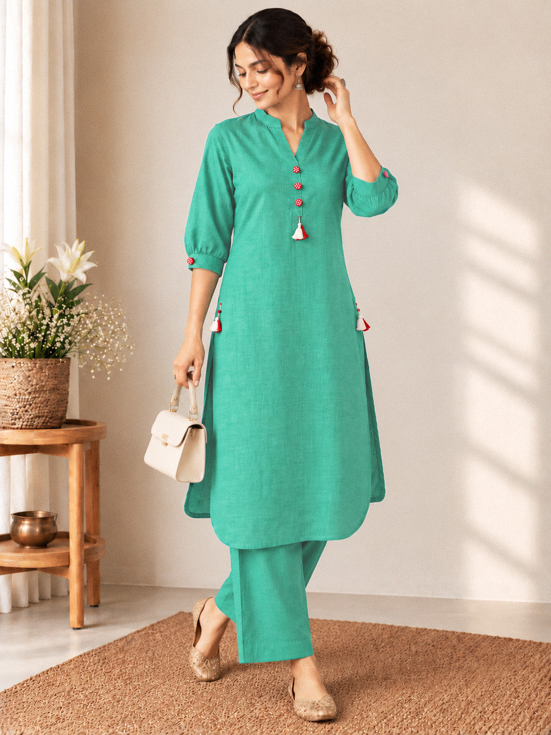 MOR - Teal Green Kurta Set