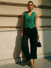 Green - Linen Blend Waistcoat