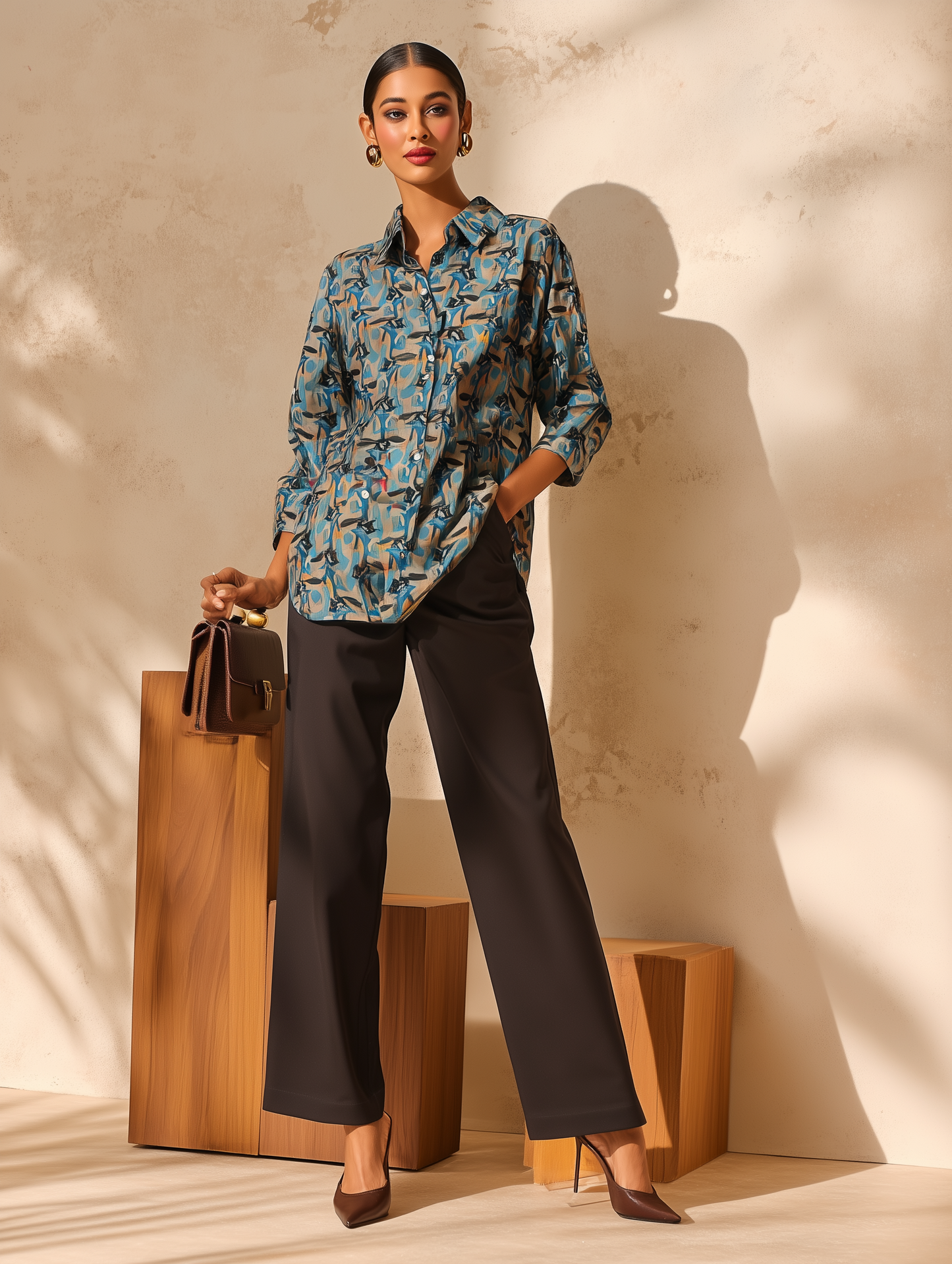 Abstract Print Shirt Style Shirt
