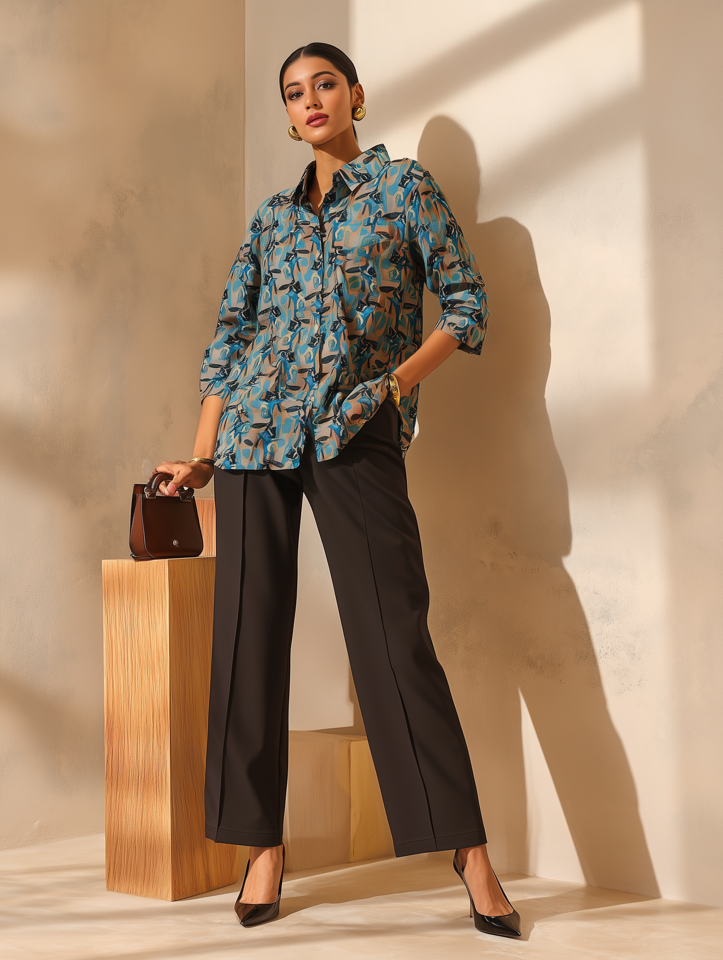 Abstract Print Shirt Style Shirt