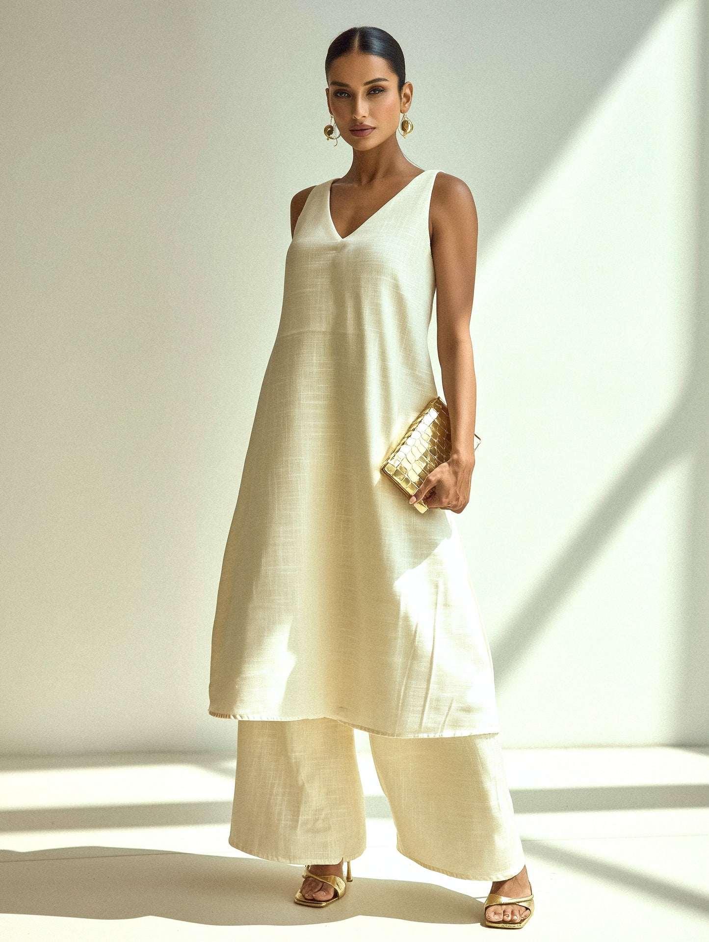 Off-White A-Line Kurta Set