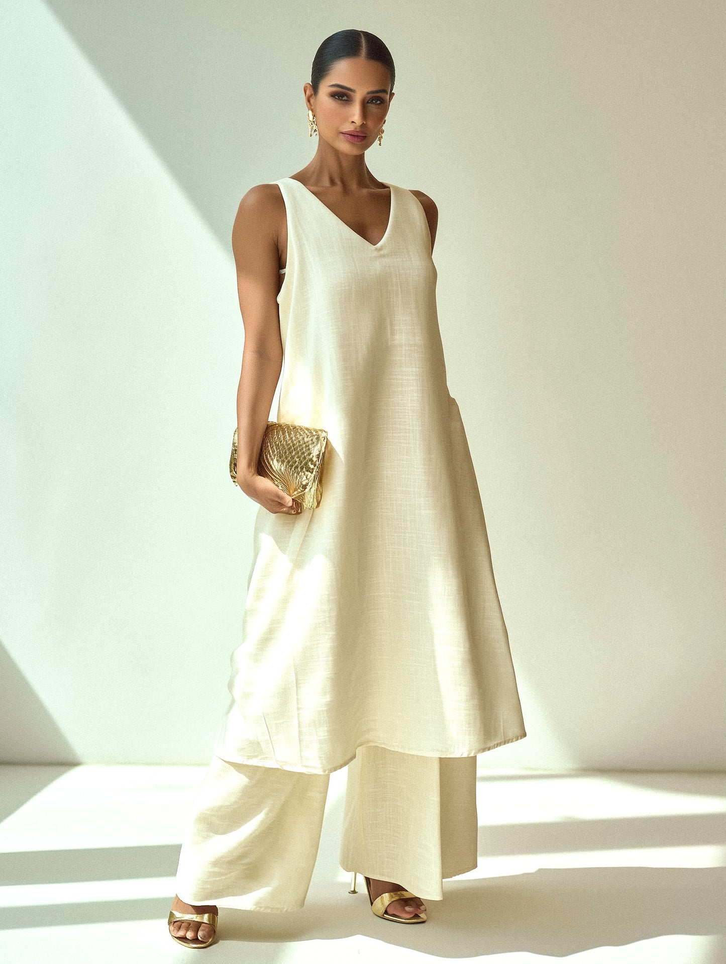 Off-White A-Line Kurta Set