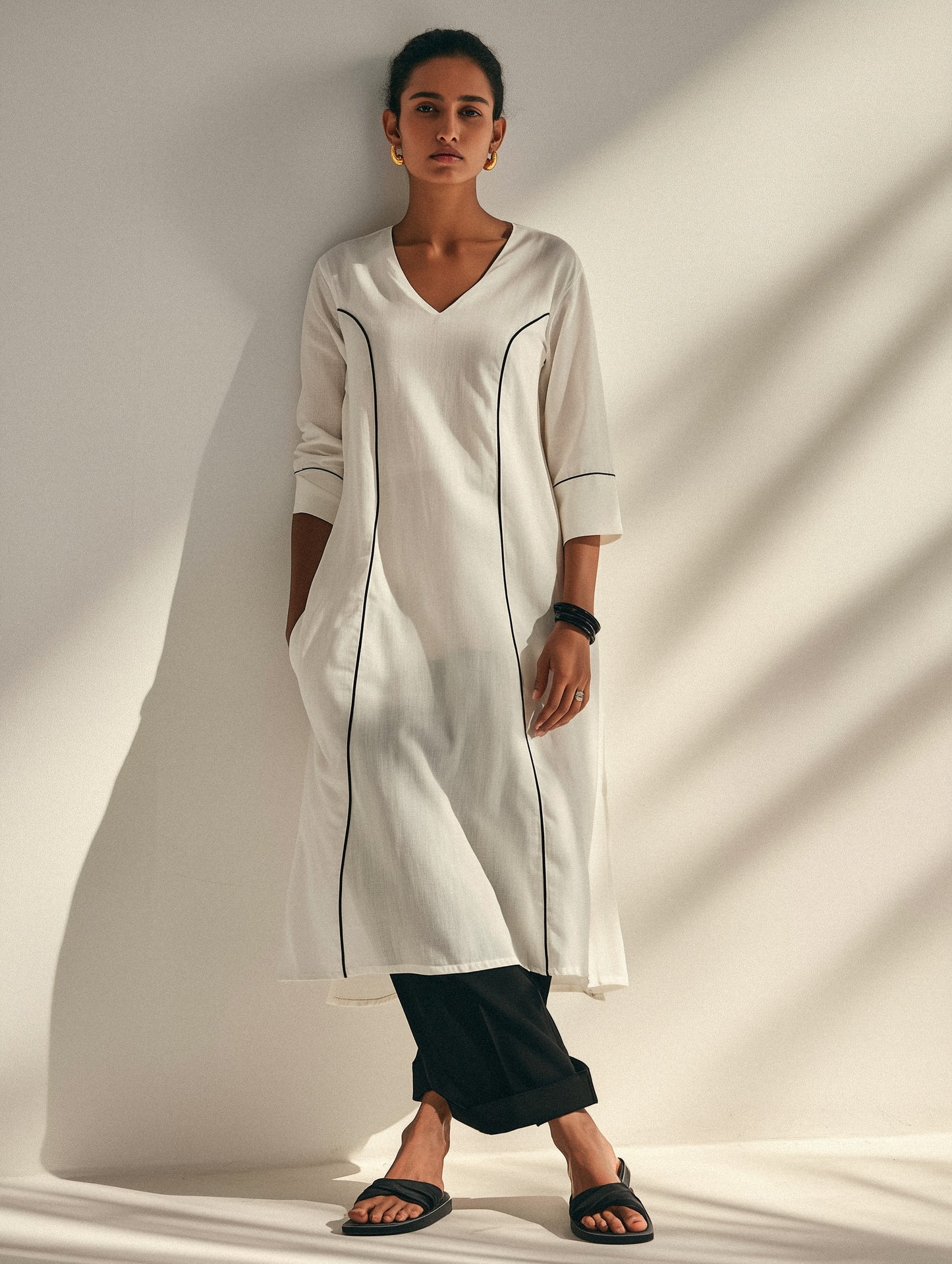 SAAF – White A Line Kurta Set
