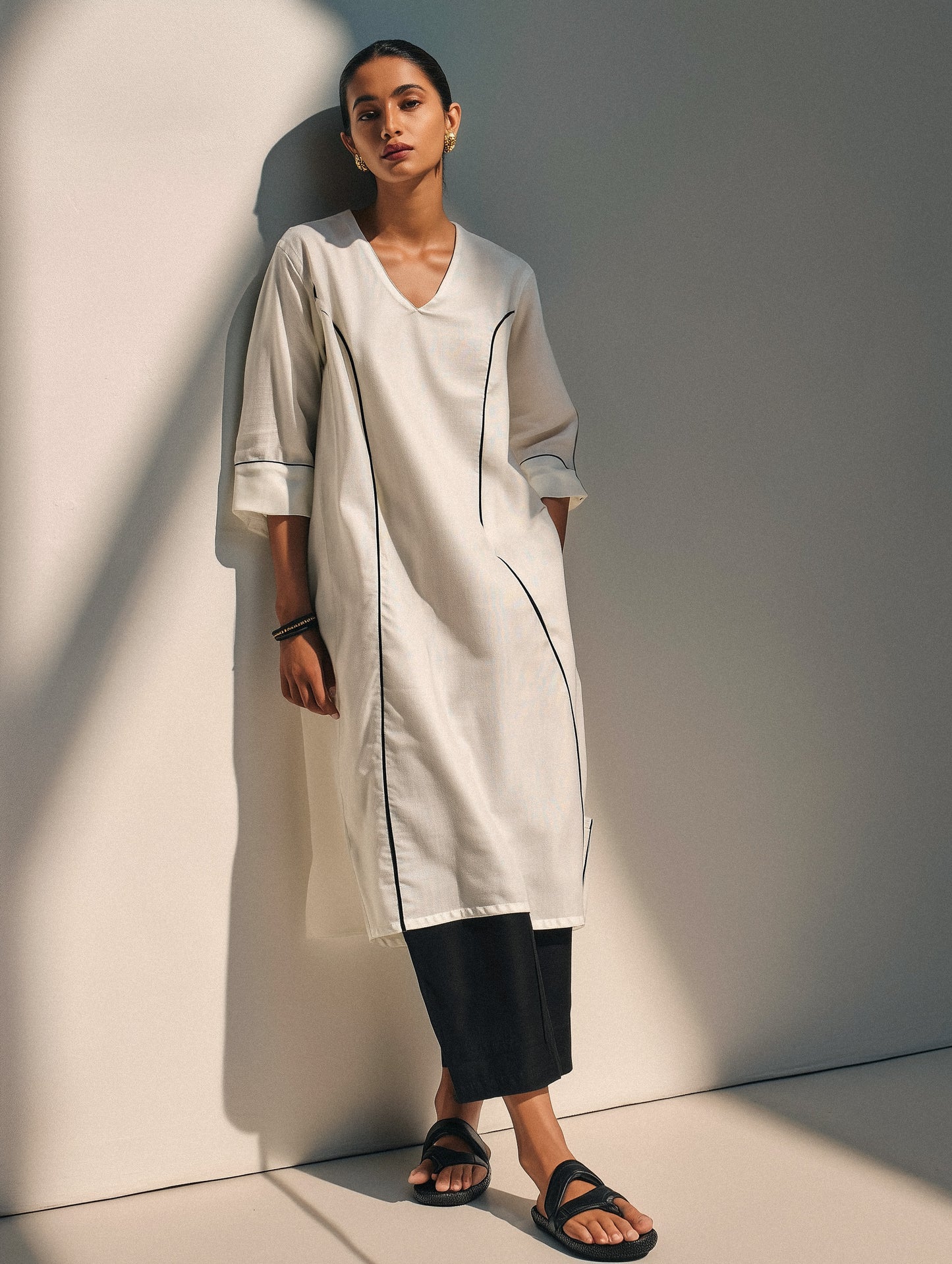 SAAF – White A Line Kurta Set